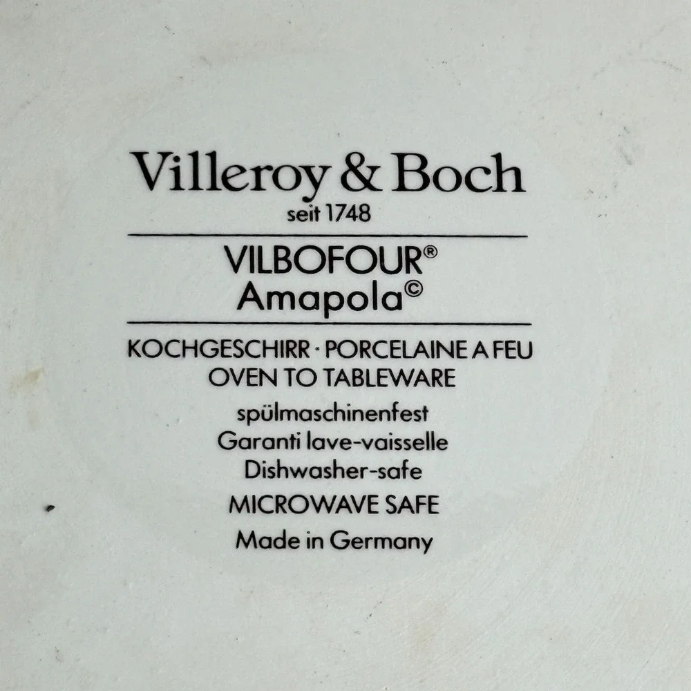 Villeroy & Boch Vilbofour Amapola Fluted‎ Quiche Tart Dish Porcelain Germany